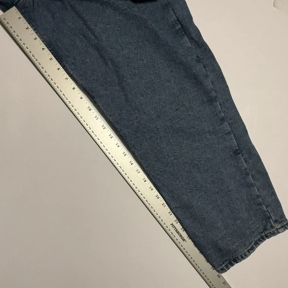 FULL BLUE Men's Flannel-Lined Jeans Medium Wash Straight Leg 100% Cotton 42 x 30